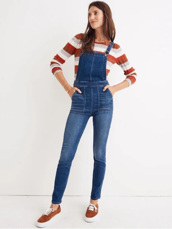 Madewell Denim - Madewell Skinny Overalls in Light Blue Santiago Wash Denim